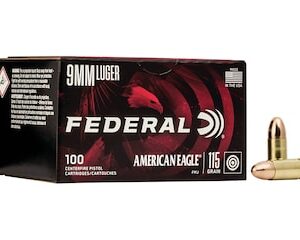 Federal American Eagle Ammunition 9mm Luger 115 Grain