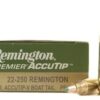 Remington Premier Varmint Ammunition 22-250 Remington 50 Grain AccuTip Boat Tail - Midwest Shooters Supply USA