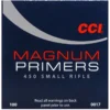 CCI Small Rifle Magnum Primers #450 Box of 1000 (10 Trays of 100) - Midwest Shooters Supply USA