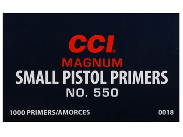 CCI Small Pistol Magnum Primers #550 Box of 1000 (10 Trays of 100)