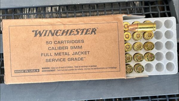 9mm - 115 Grain FMJ FN - Winchester Service Grade - 500 Rounds