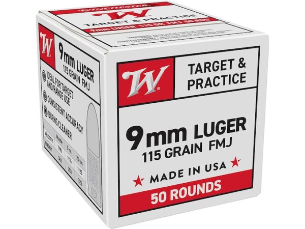 9mm - 115 Grain FMJ - Winchester - 1000 Rounds