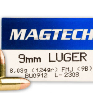 9mm - 124 Grain FMJ - Magtech - 1000 Rounds