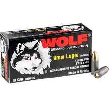 9mm 115 Grain FMJ Wolf Performance