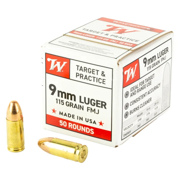 9mm - 115 Grain FMJ - Winchester - 1000 Rounds