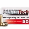 buy 9mm 115 Grain FMJ MAXXTech Brass 500 Rounds